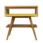 Bathroom Furniture in Natural Teak with Yellow Drawer - Gatien Viadurini
