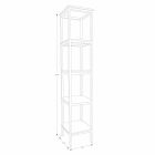 Column Bathroom Cabinet in Teak and Steel with 4 Open Shelves - Tamburino Viadurini