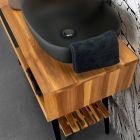 Modern Ground Bathroom Cabinet with Black Design Drawer - Hamadou Viadurini