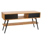 Modern Ground Bathroom Cabinet with Black Design Drawer - Hamadou Viadurini