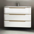 Arya modern wooden bathroom vanity with 3 drawers, made in Italy