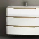 Bathroom cabinet with 3 drawers modern Arya wood, made in Italy Viadurini