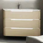 Bathroom cabinet with 3 drawers modern Arya wood, made in Italy Viadurini