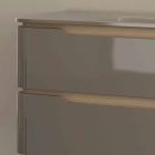 Bathroom cabinet with integrated design wooden sink Arya, made in Italy Viadurini