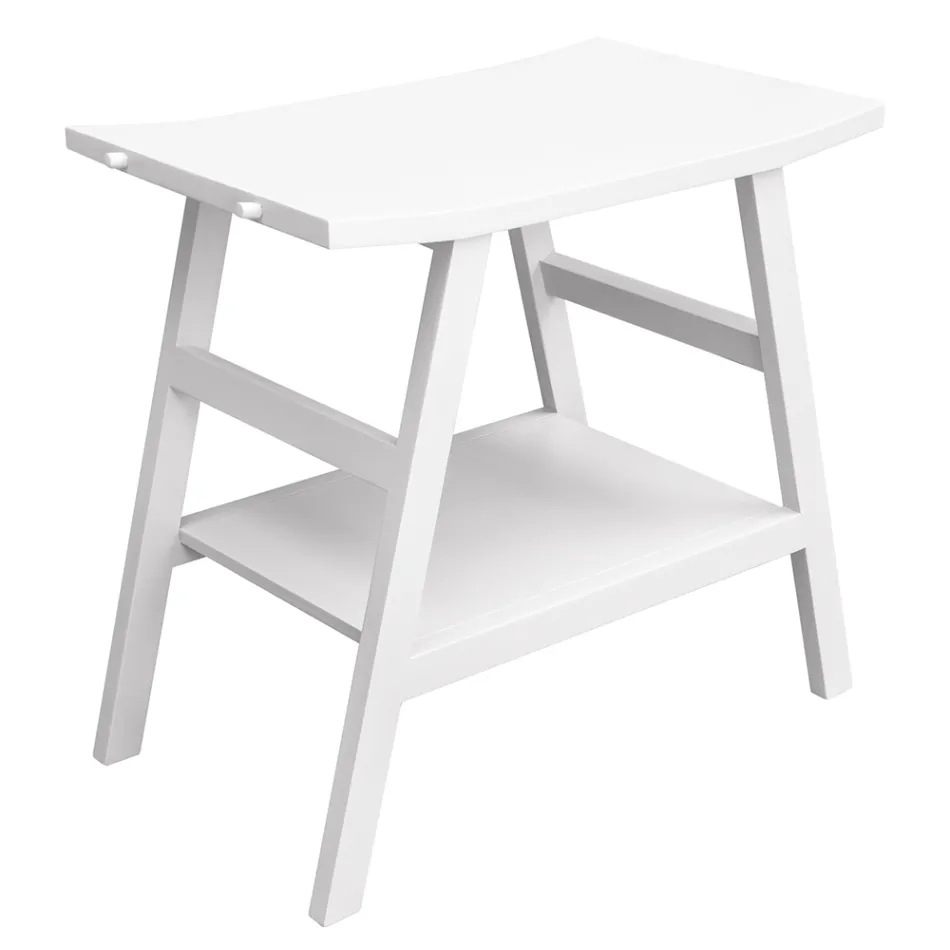 Reclaimed Teak Design Bathroom Cabinet with White Top and Support - Crina Viadurini