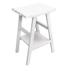 Design Bathroom Cabinet in Natural Teak with Matt White Top and Support - Raomi Viadurini