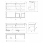 Modern Design Bathroom Cabinet with Right or Left Countertop Washbasin 4 Finishes - Alchimeo Viadurini