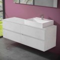 Suspended Bathroom Cabinet with Design Resin Countertop Washbasin - Alchimeo