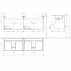 Double Washbasin Bathroom Cabinet, Modern Design Suspended in 4 Finishes - Doublet Viadurini