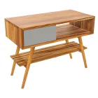 Reclaimed Teak Gray Bathroom Cabinet with Gray Drawer - Benoit Viadurini