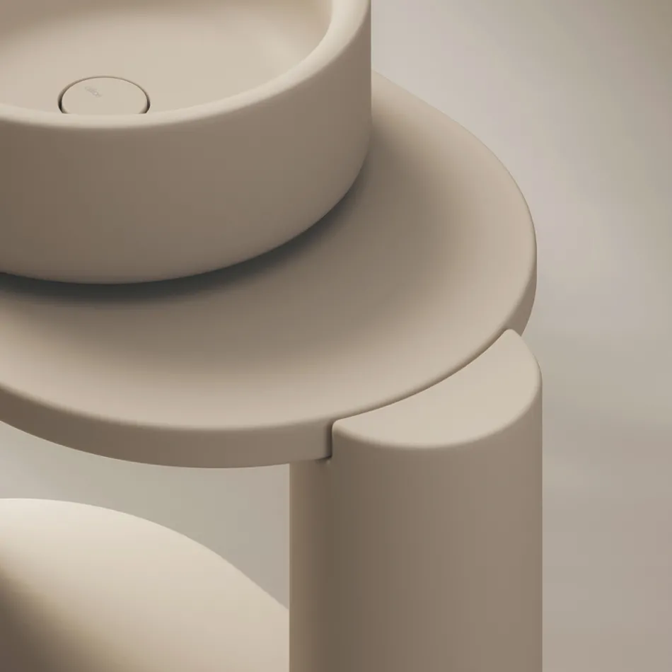 Ceramic Bathroom Cabinet in Various Colors Made in Italy - Girl Viadurini