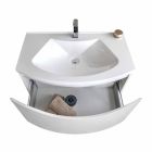 Modern Suspended Bathroom Cabinet with Sink Shelf and Design Mirror - Michele Viadurini