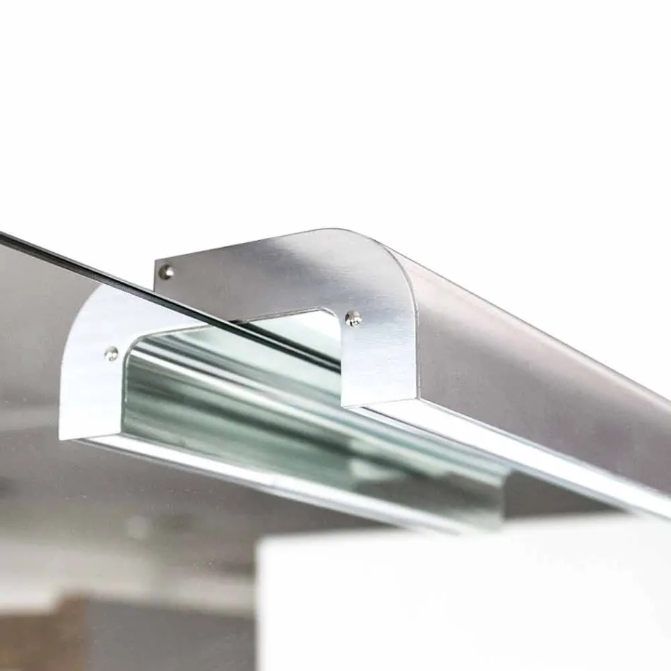 Modern Suspended Bathroom Cabinet with Sink Shelf and Design Mirror - Michele Viadurini