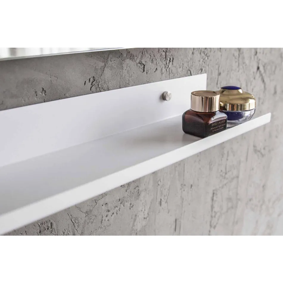 Modern Suspended Bathroom Cabinet with Sink Shelf and Design Mirror - Michele Viadurini