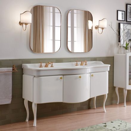 Single Color Bathroom Cabinet with White Ceramic Washbasin - Candy Viadurini