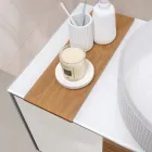 100 cm Wall-Hung Bathroom Cabinet in 8 mm Tempered Glass and European Oak - Excelsior Viadurini