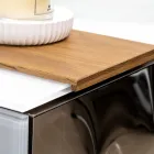 100 cm Wall-Hung Bathroom Cabinet in 8 mm Tempered Glass and European Oak - Excelsior Viadurini