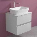 Suspended Bathroom Cabinet with Rectangular Countertop Washbasin, Modern Design - Dumbo