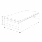 Suspended Teak Bathroom Cabinet with Stainless Steel Towel Holder - Saverno Viadurini