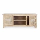 Low Cabinet in Mango Wood with Homemotion Handmade Decorations - Zotto Viadurini