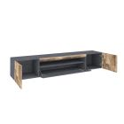 Low Wooden TV Stand Living Room 2 Doors and Open Compartment - Suzana Viadurini