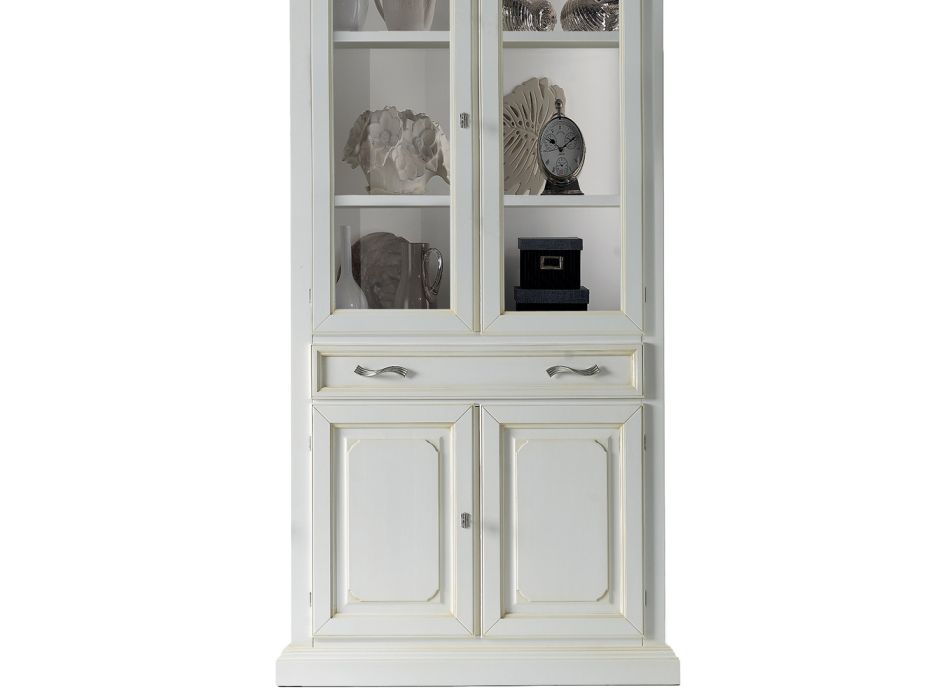Cabinet with 1 Drawer and Optional Glass Doors Made in Italy - Cupido Viadurini