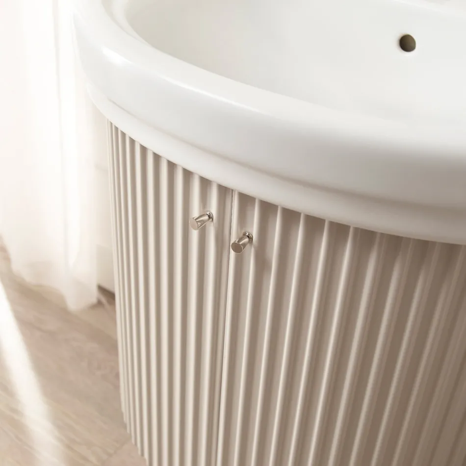 Cabinet with Two Doors and One Shelf with Washbasin Made in Italy - Candy Viadurini