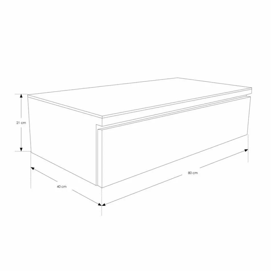 Suspended Bathroom Consolle with Structure in Natural Teak - Rodolfo Viadurini