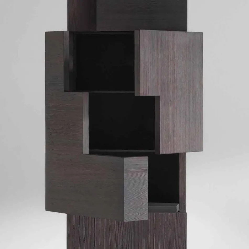 Azalea brushed larch wooden column cabinet Viadurini