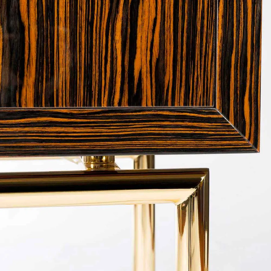 Modern storage unit with 4 doors in shiny ebony wood Ada Viadurini