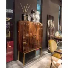 Modern storage unit with 4 doors in shiny ebony wood Ada Viadurini