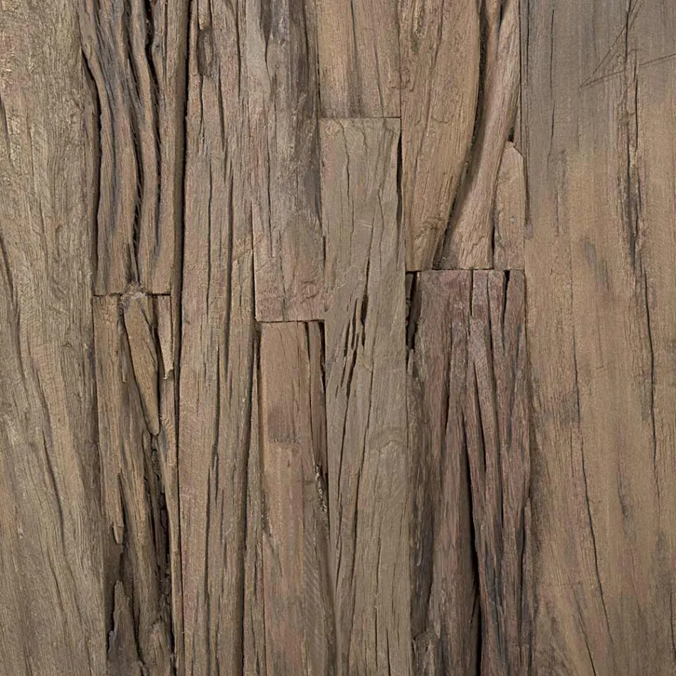 Mobile Sideboard 3 Doors in Mango Wood and Steel Homemotion - Signorino Viadurini