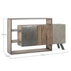 Mobile Sideboard 3 Doors in Mango Wood and Steel Homemotion - Signorino Viadurini