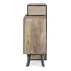 Mobile Sideboard 3 Doors in Mango Wood and Steel Homemotion - Signorino Viadurini