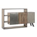 3-Door Sideboard in Mango Wood and Steel Homemotion - Signorino