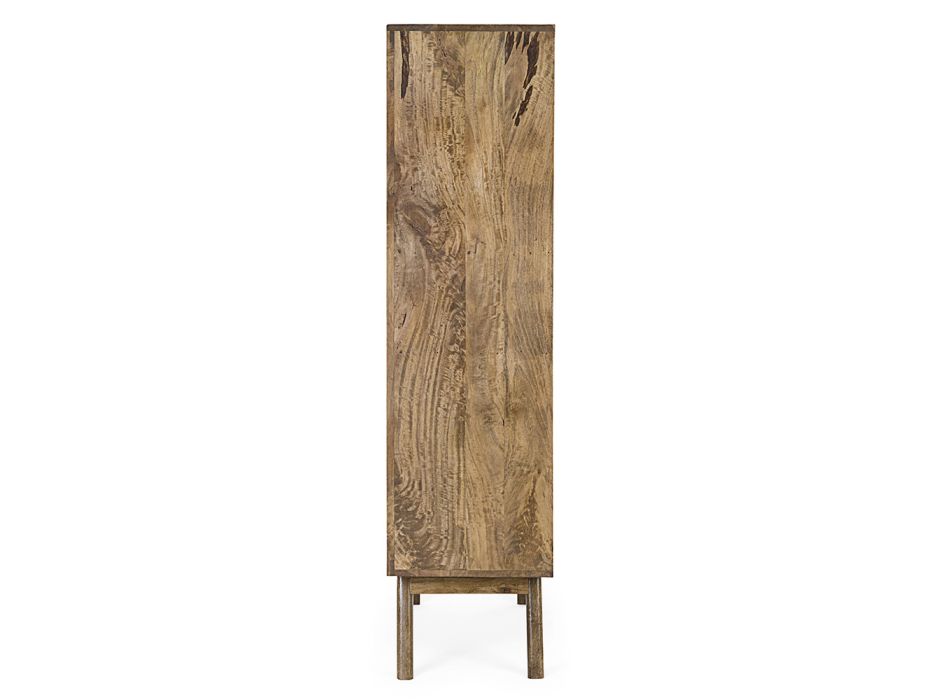 Mobile Sideboard 4 Doors and Shelf in Vintage Mango Wood - Desiderio Viadurini