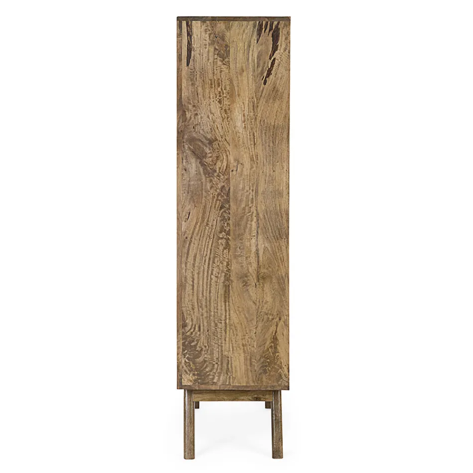 Mobile Sideboard 4 Doors and Shelf in Vintage Mango Wood - Desiderio Viadurini