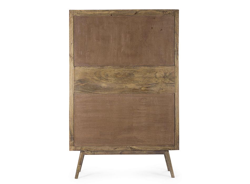 Mobile Sideboard 4 Doors and Shelf in Vintage Mango Wood - Desiderio Viadurini
