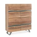 Sideboard 4 Doors Acacia Wood Naturalistic Homemotion - Maramero