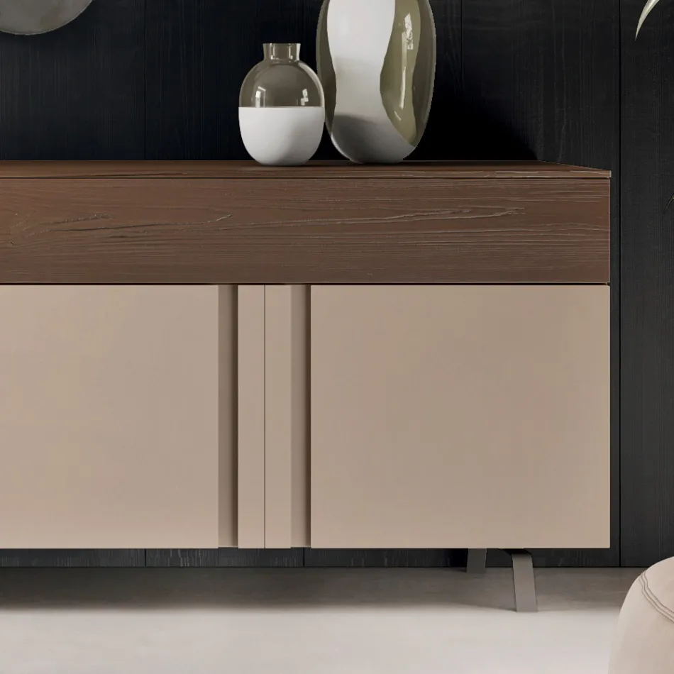 Living Room Sideboard in Ecological Wood with Luxury Drawers - Serris Viadurini