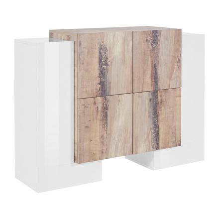 Living Room Sideboard 6 Wooden Doors Design 3 Finishes - Terenzio Viadurini