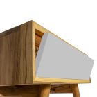 Free-standing Bathroom Cabinet in Natural Teak with Gray Color Support - Gatien Viadurini