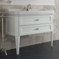 Bathroom Cabinet with Two Drawers and Ceramic Washbasin Made in Italy - Rome