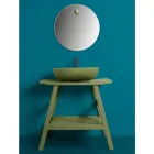 Modern Bathroom Cabinet with Green Shelf and Towel Hooks - Crina Viadurini