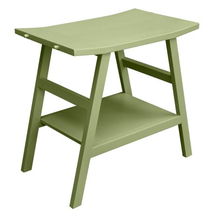 Modern Bathroom Cabinet with Green Shelf and Towel Hooks - Crina Viadurini