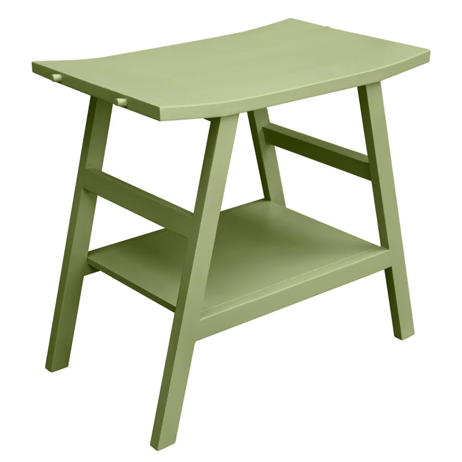 Modern Bathroom Cabinet with Green Shelf and Towel Hooks - Crina Viadurini