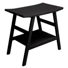 Modern Teak Bathroom Cabinet with Matt Black Color Top and Support - Crina Viadurini