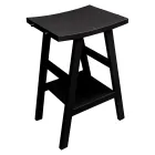 Modern Bathroom Cabinet in Teak with Black Semi-Curved Top - Raomi Viadurini