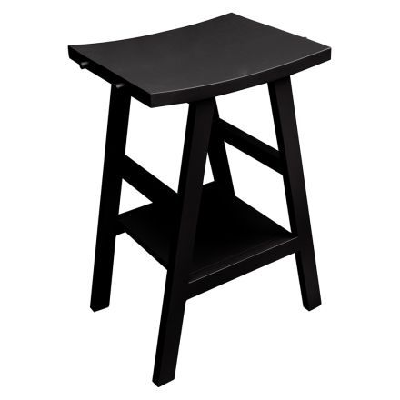 Modern Bathroom Cabinet in Teak with Black Semi-Curved Top - Raomi Viadurini