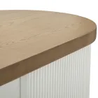 Wooden Cabinet with Top and Rounded Inserts with 2 Doors and 2 Shelves - Rachel Viadurini